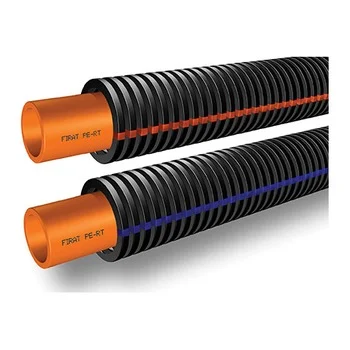 TURUNCU PE-RT KILIFLI BORULAR (16x1.8) 16x1.8 Spiral Kılıflı O. Bariyersiz (Kırmızı)