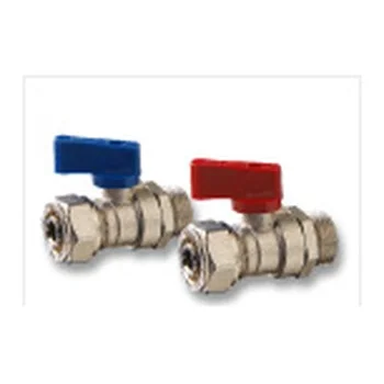 1/2" MİNİ KÜRESEL VANA (Dış Dişli / PE-RT Bağlantılı) DN15/16mm Kırmızı